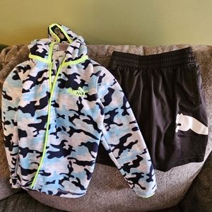 Puma 4T Boys Athletic Shorts & Fleece Zip-up